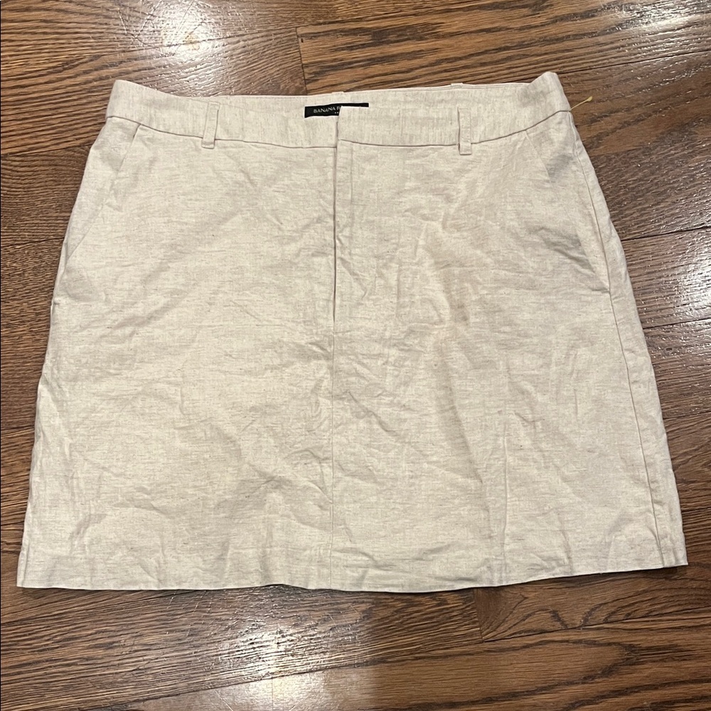 Banana Republic 10 Linen Classic Beige Women's Skirt